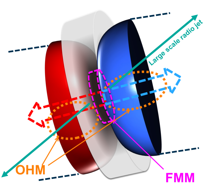 Cartoon of the two-component nuclear outflow in Zw049.057